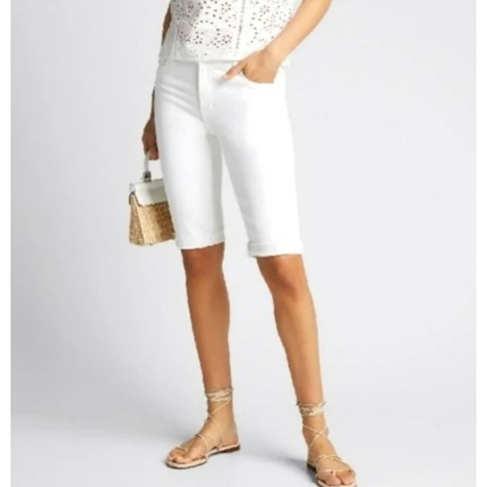 J Brand women jean shorts JB002114 bermuda MR white cotton sz 26 $298
